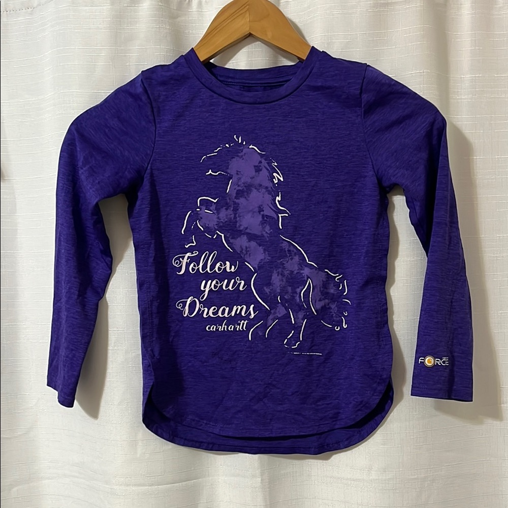 Carhartt Purple Long Sleeve Tee with Graphic Print